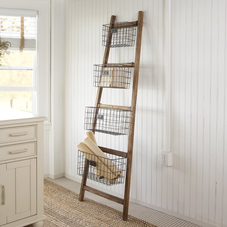 Gracie oaks barnwood decor collection vintage blanket discount ladder